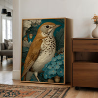 The Thrush Among Forget-Me-Nots