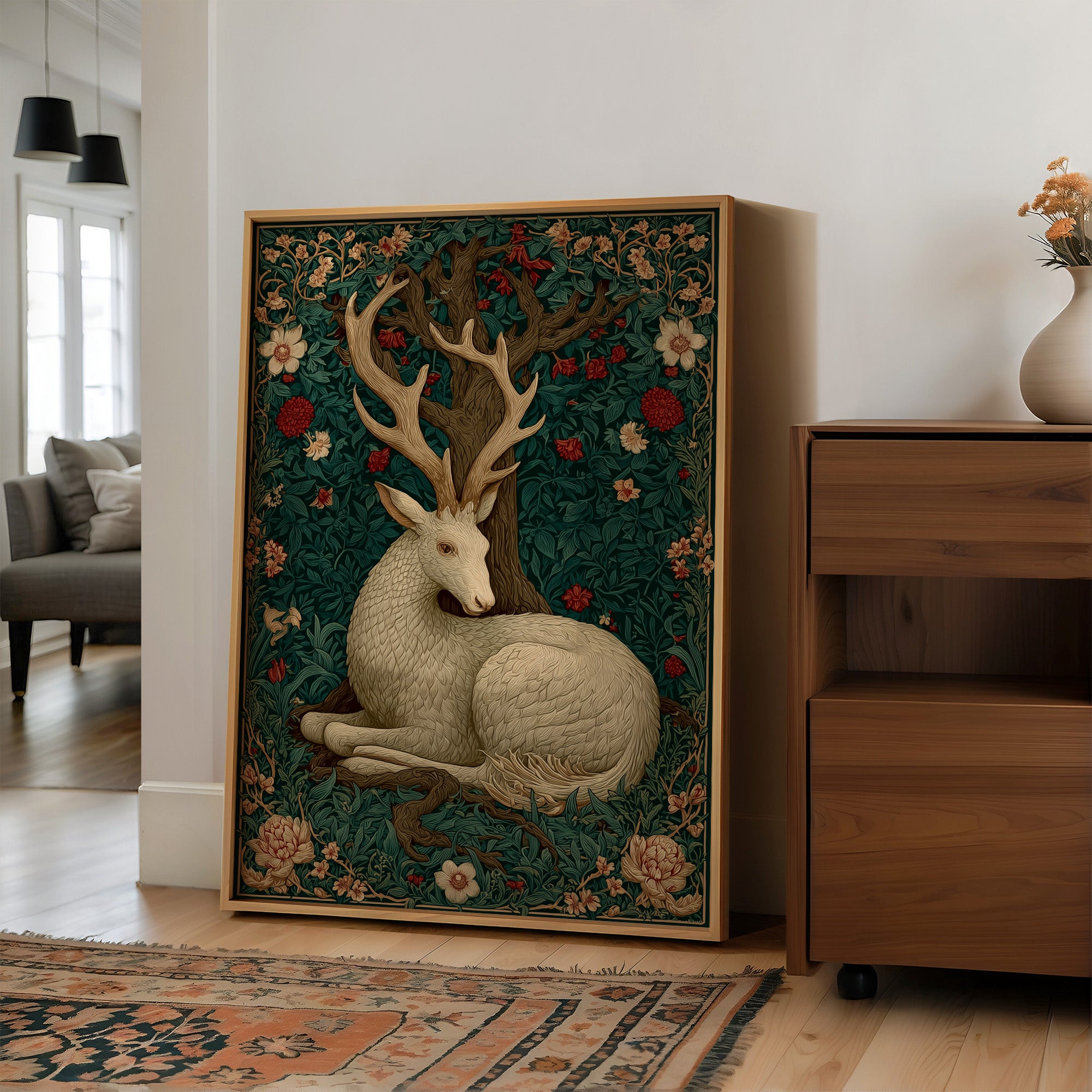 The White Stag at Rest in the Old Wood