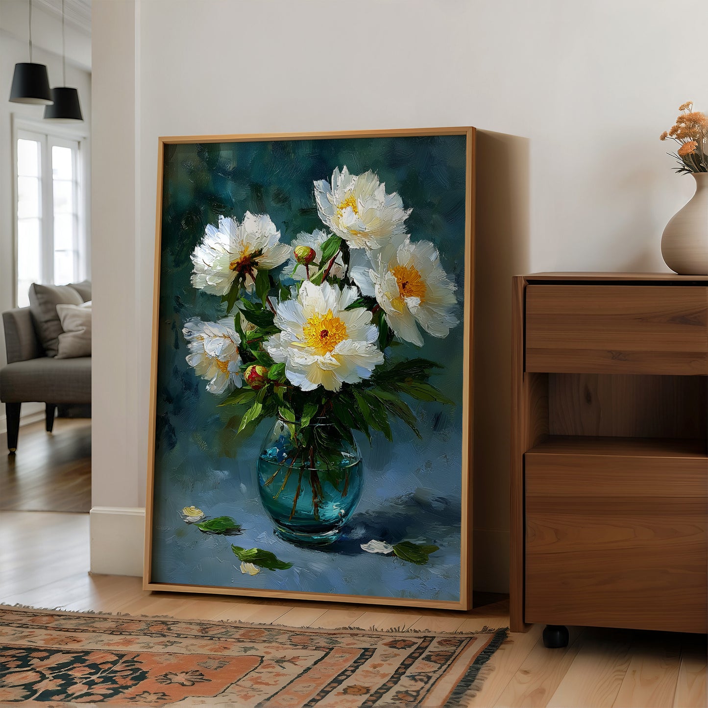 White Peonies on a Blue Afternoon