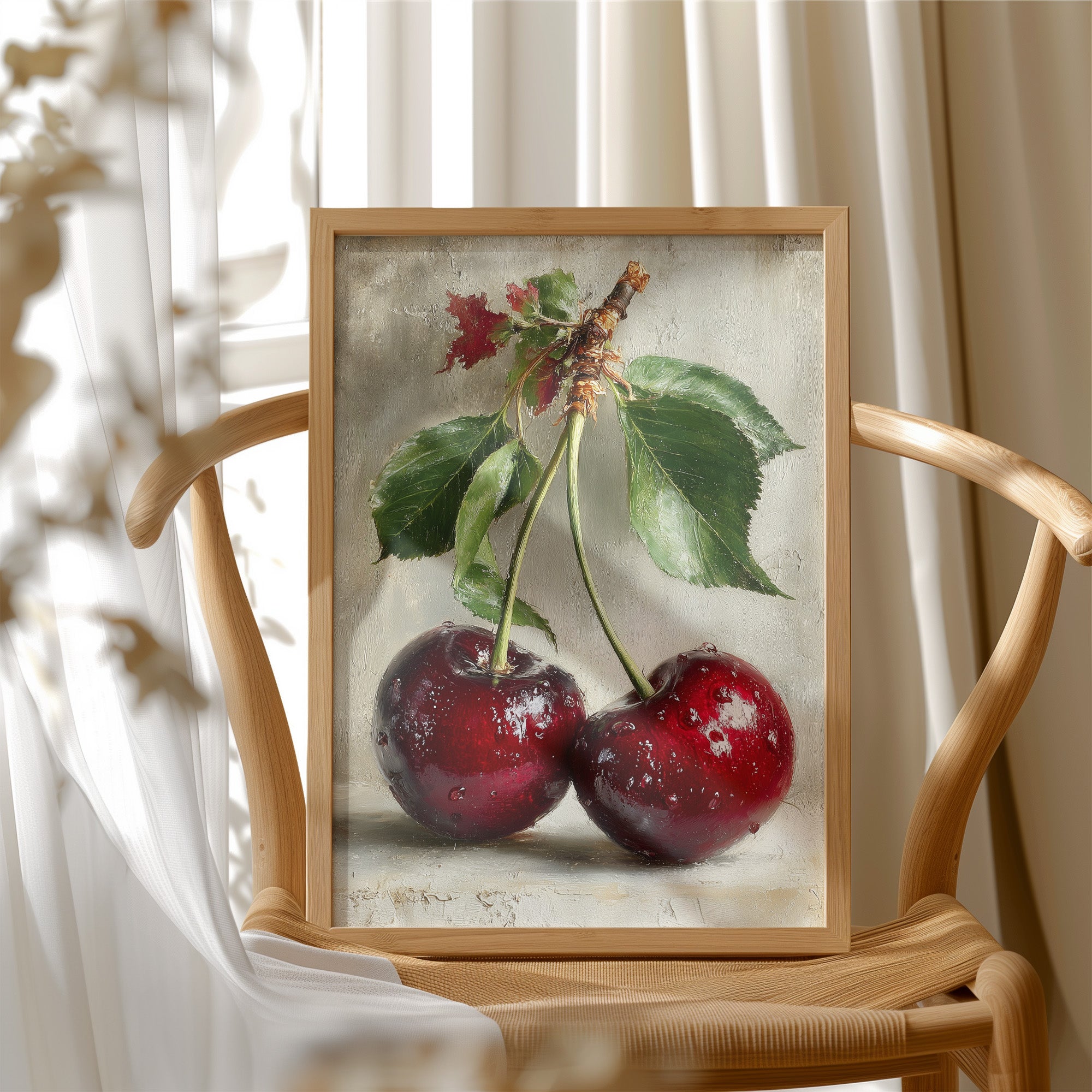 Two Cherries, Still on the Stem