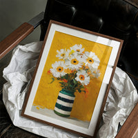Tuesday Daisies in a Striped Vase