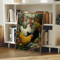 Three Hens and a Cottage Garden