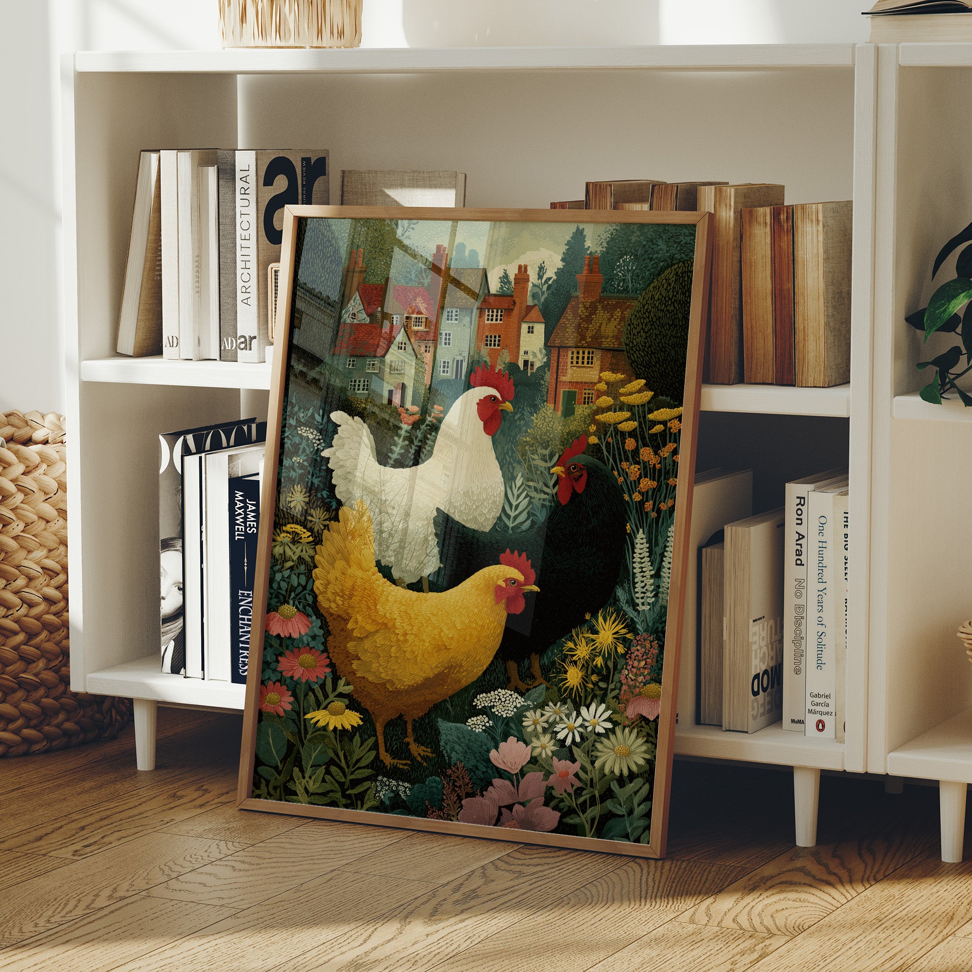Three Hens and a Cottage Garden