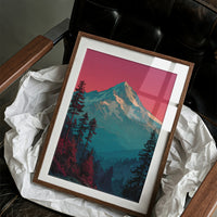 Crimson Sky Over Teal Peak