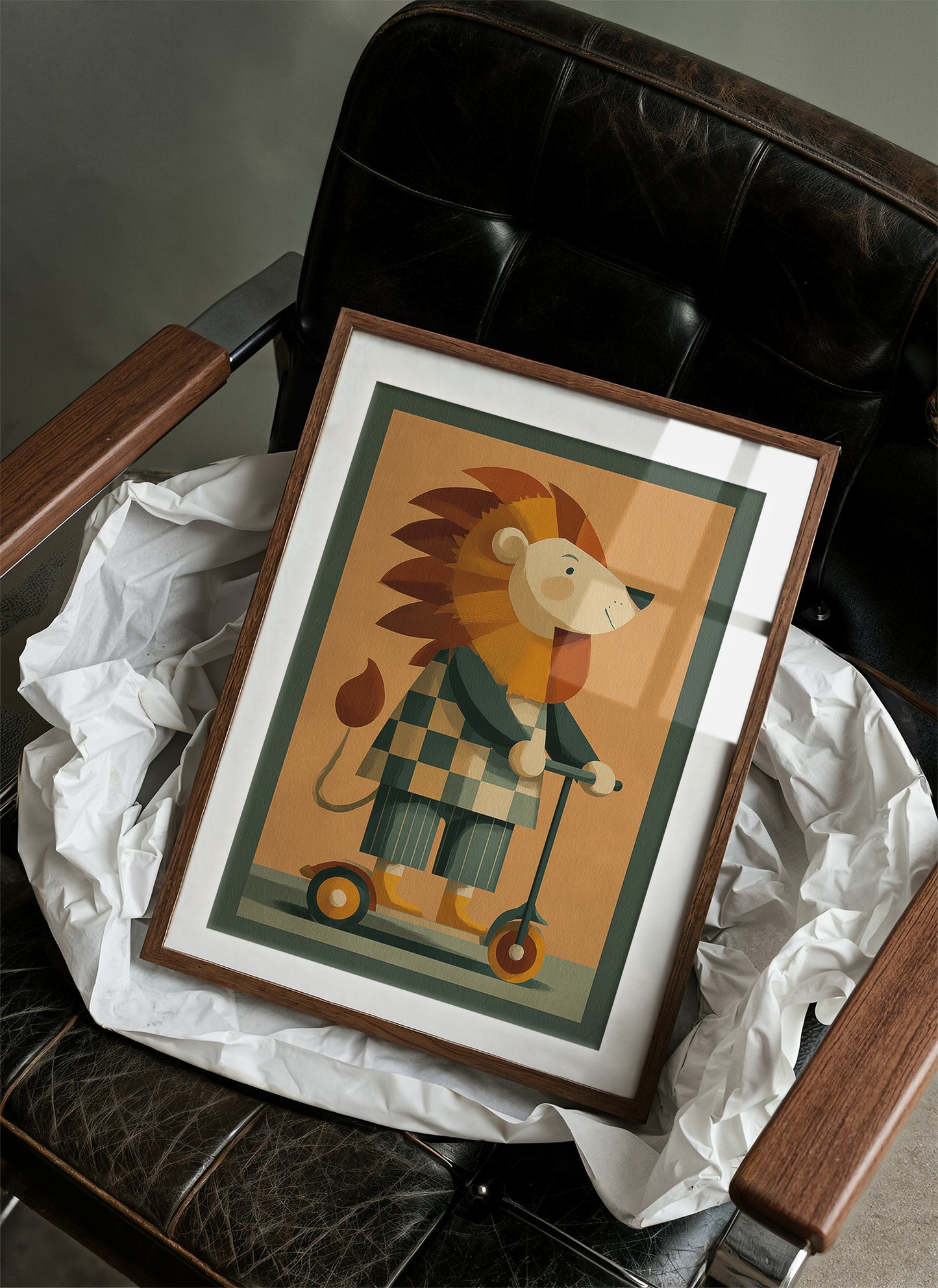 Lion on a Scooter Ride