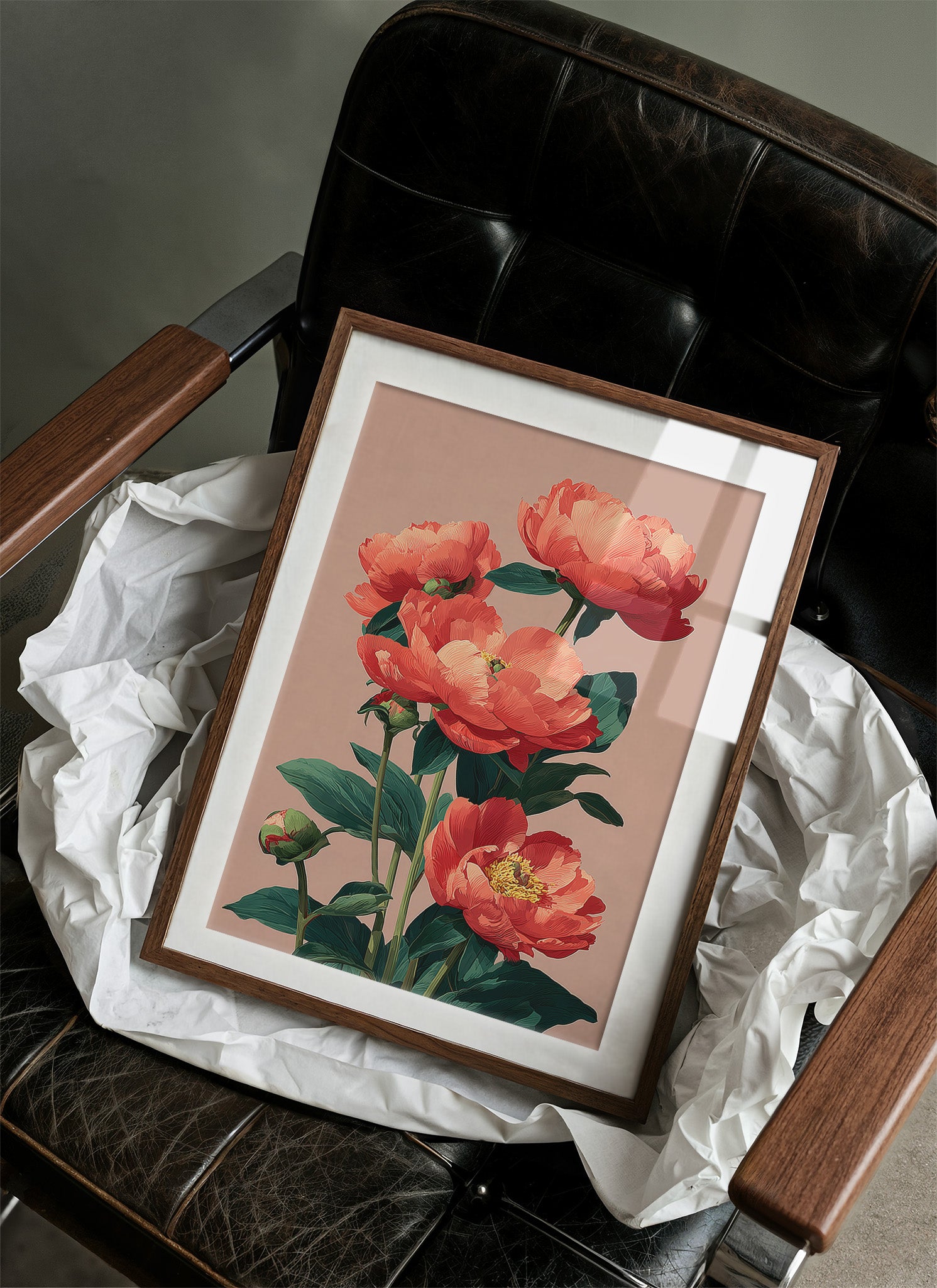 Coral Peonies in Bloom