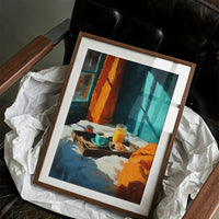 Breakfast Tray in Teal Light