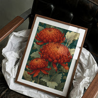 Chrysanthemums in Deep Jade