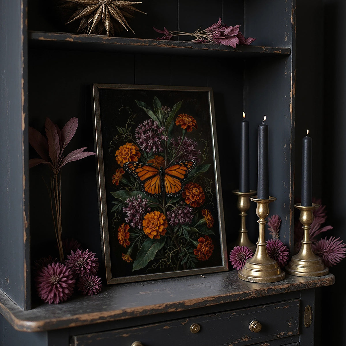 Monarch Among Marigolds: Dutch Master Study