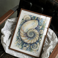 Nautilus Spiral: Watercolor Shell Study