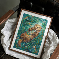 Snack Time: Watercolor Sea Otter Study
