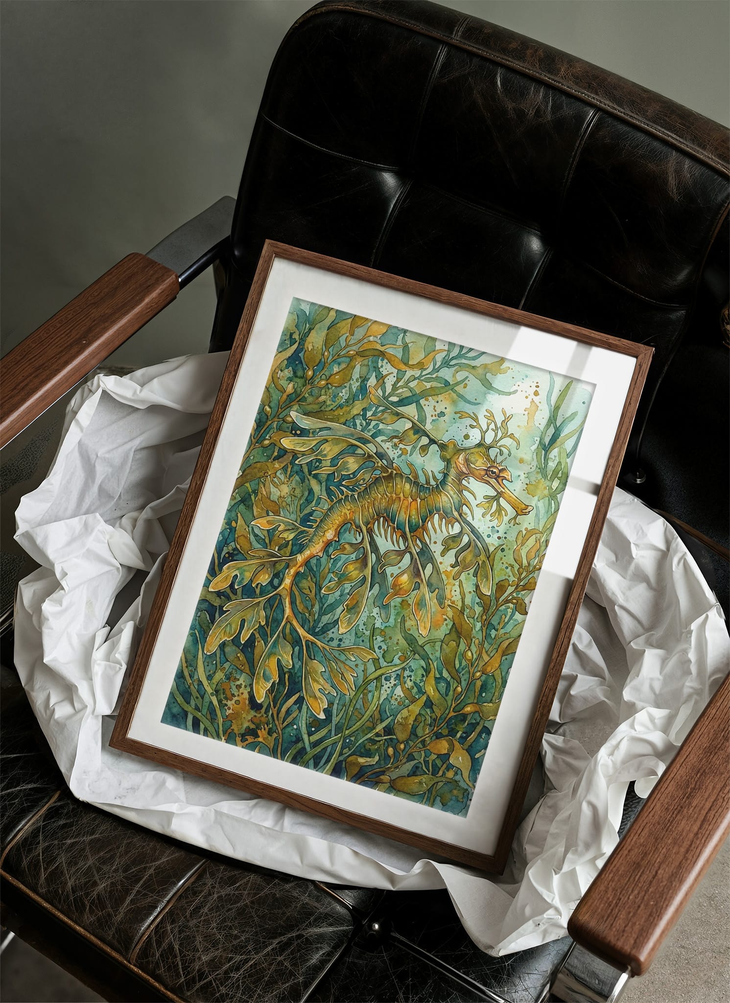 Kelp Disguise: Watercolor Leafy Sea Dragon