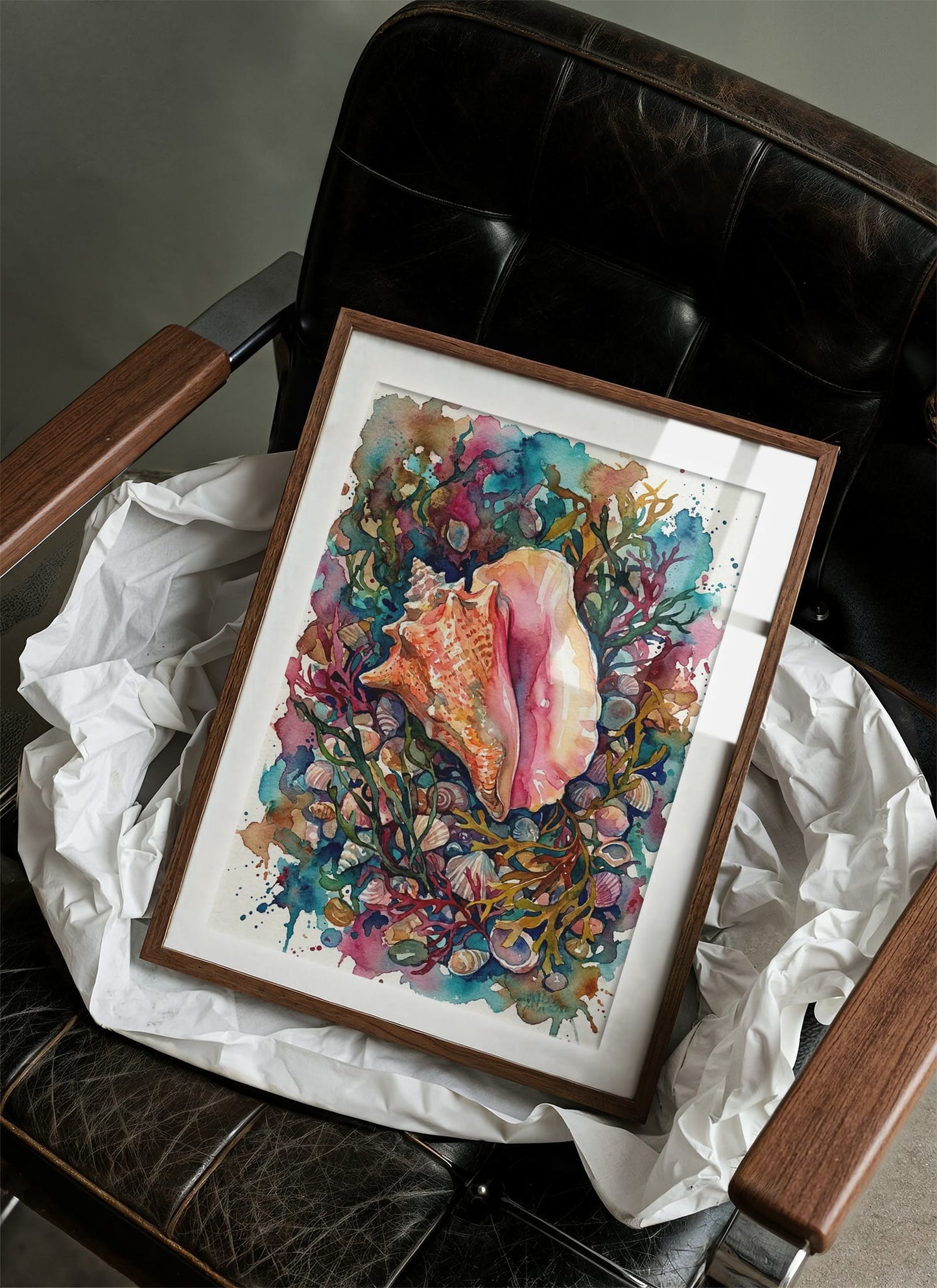 Conch Treasure: Watercolor Queen Conch Study