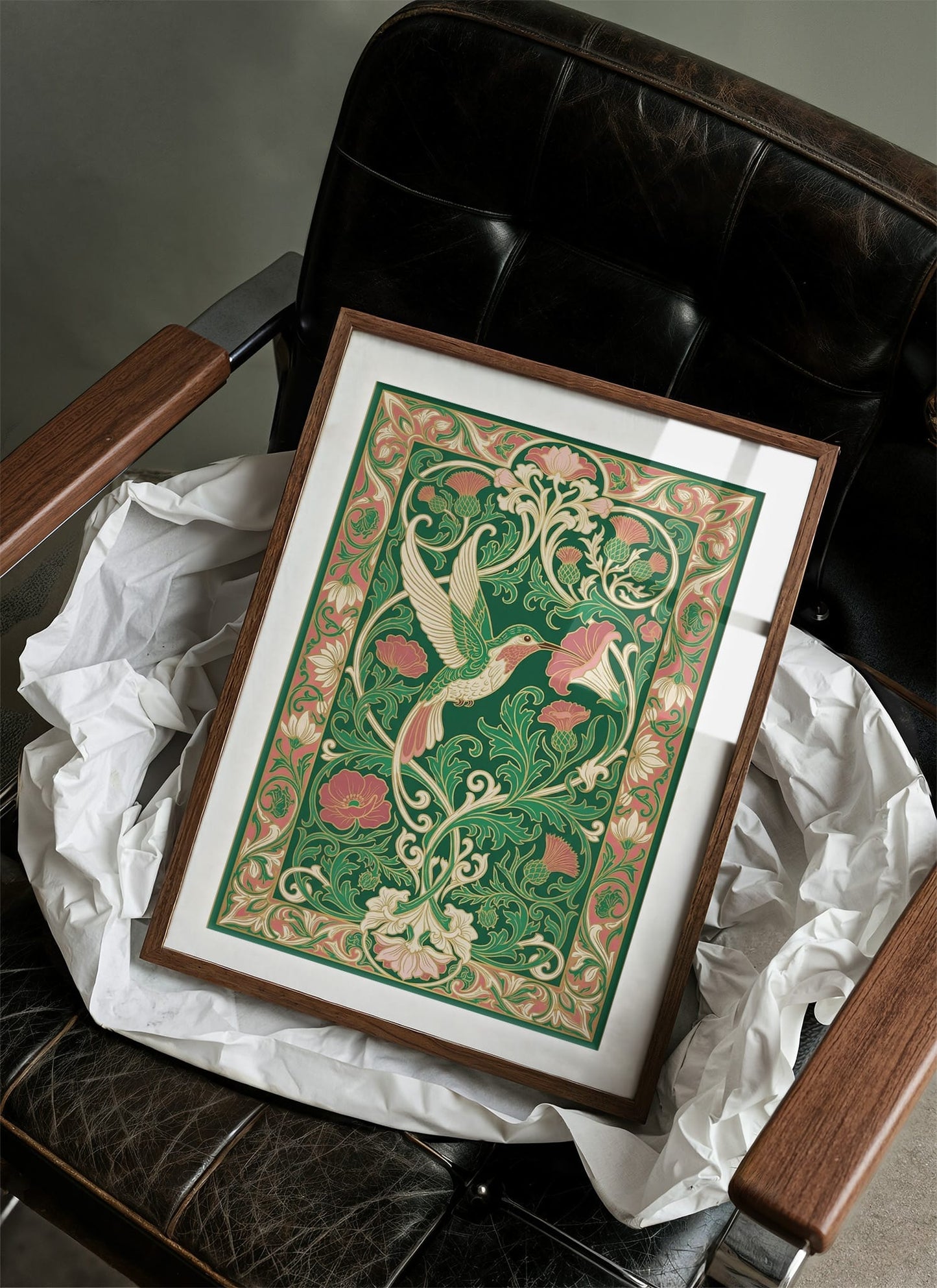Hummingbird & Morning Glory: Art Nouveau Pattern Study