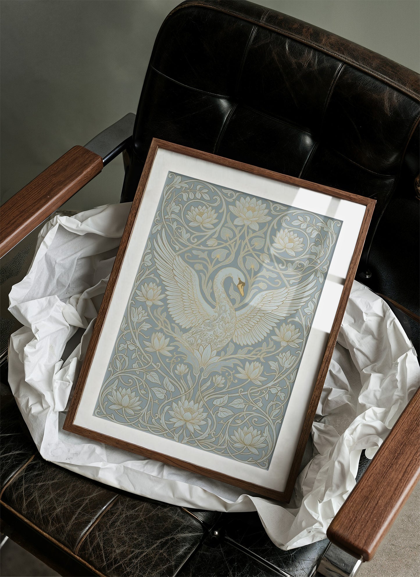 Swan Ascending: Art Nouveau Pattern Study