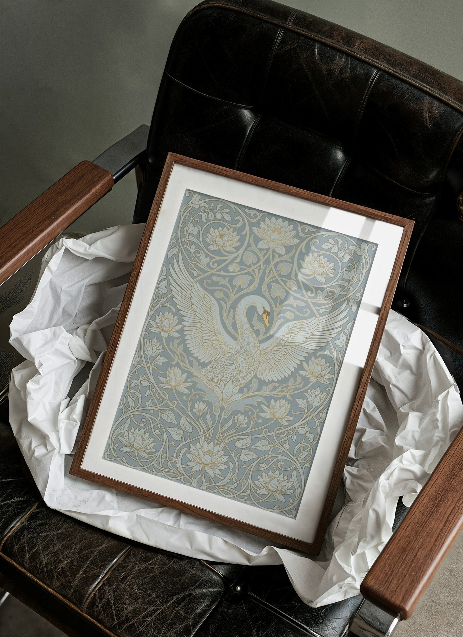 Swan Ascending: Art Nouveau Pattern Study