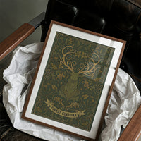 Forest Guardian: Art Nouveau Stag Pattern