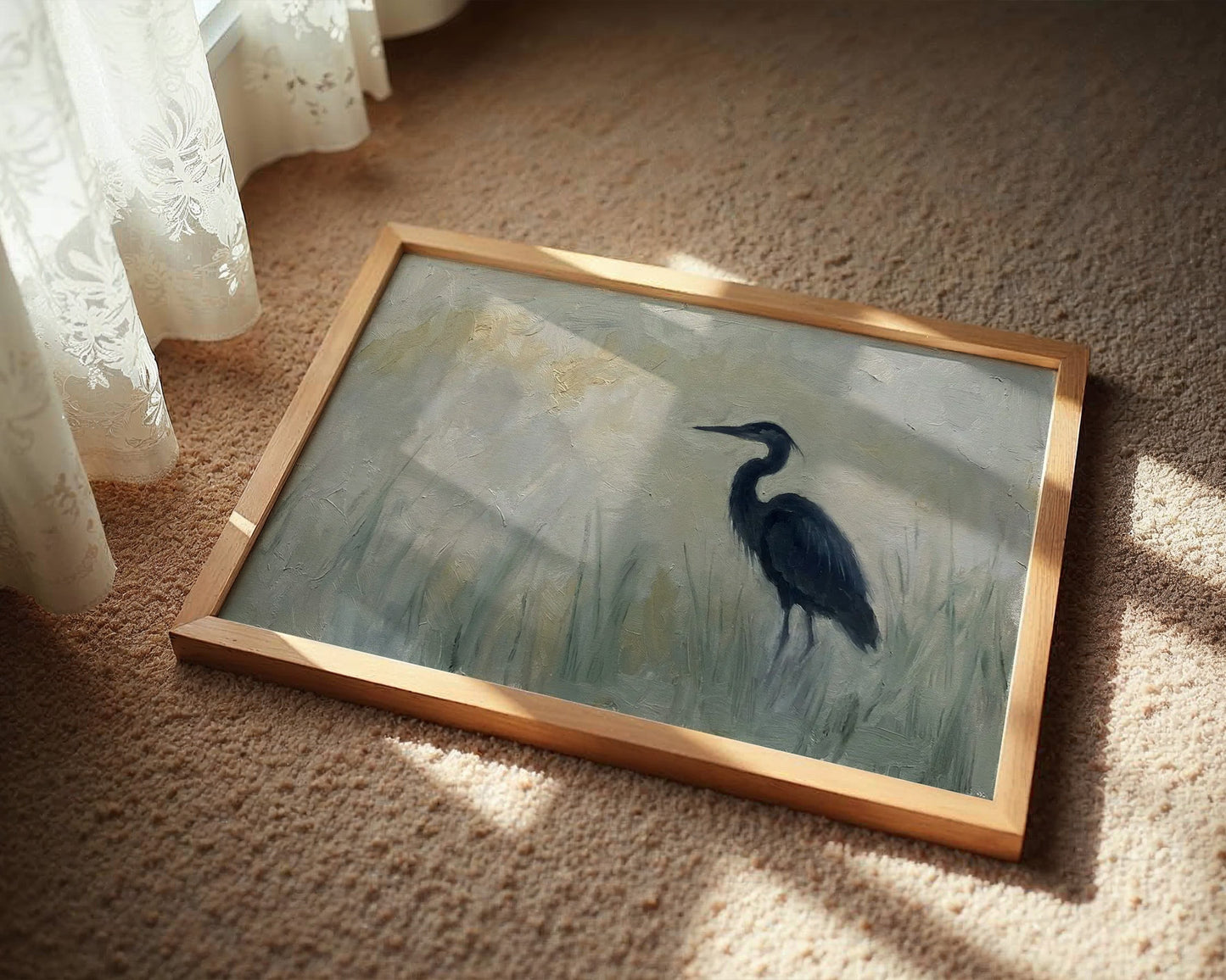 Heron in the Marsh Grass