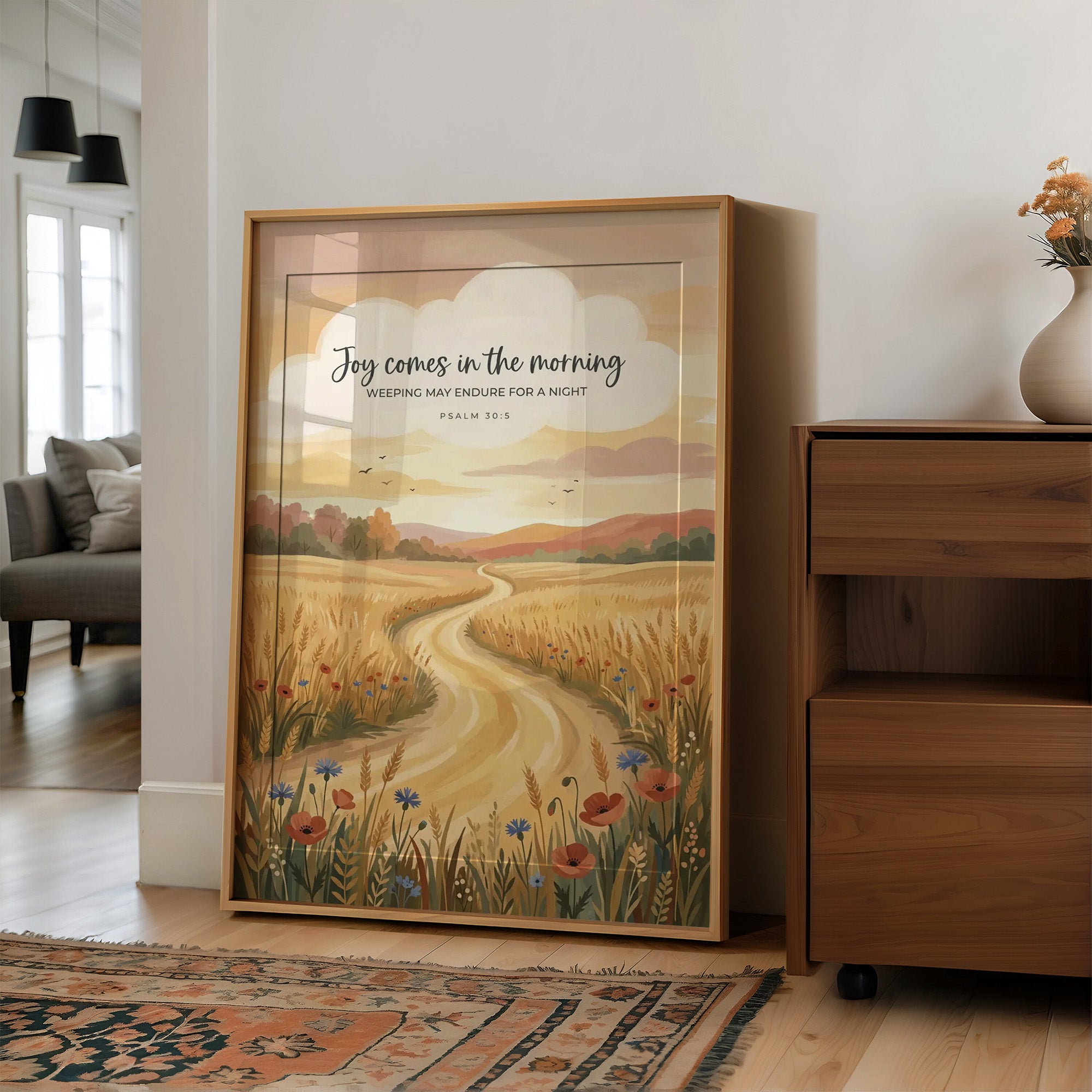 Joy Comes in the Morning: Harvest Scripture Print