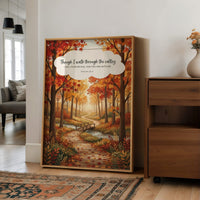 Though I Walk Through the Valley: Autumn Forest Bridge