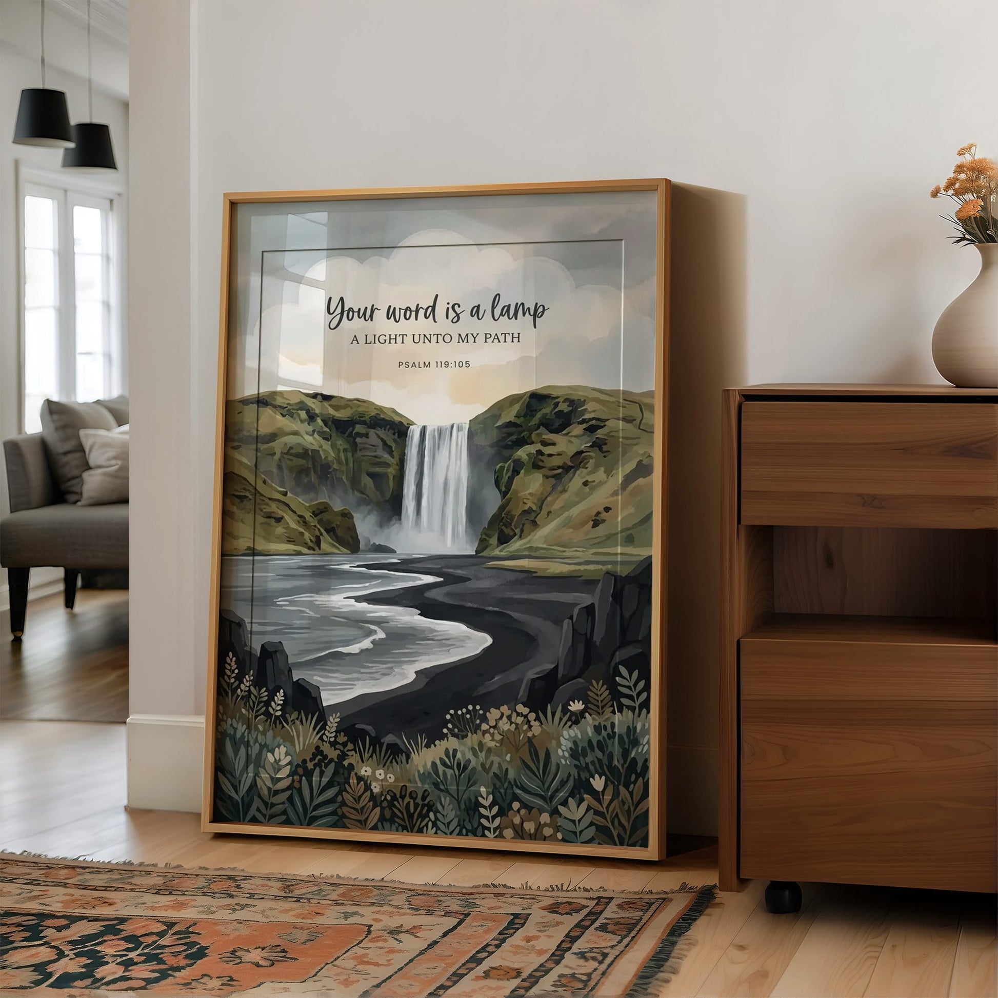 Your Word Is a Lamp: Icelandic Waterfall Shore