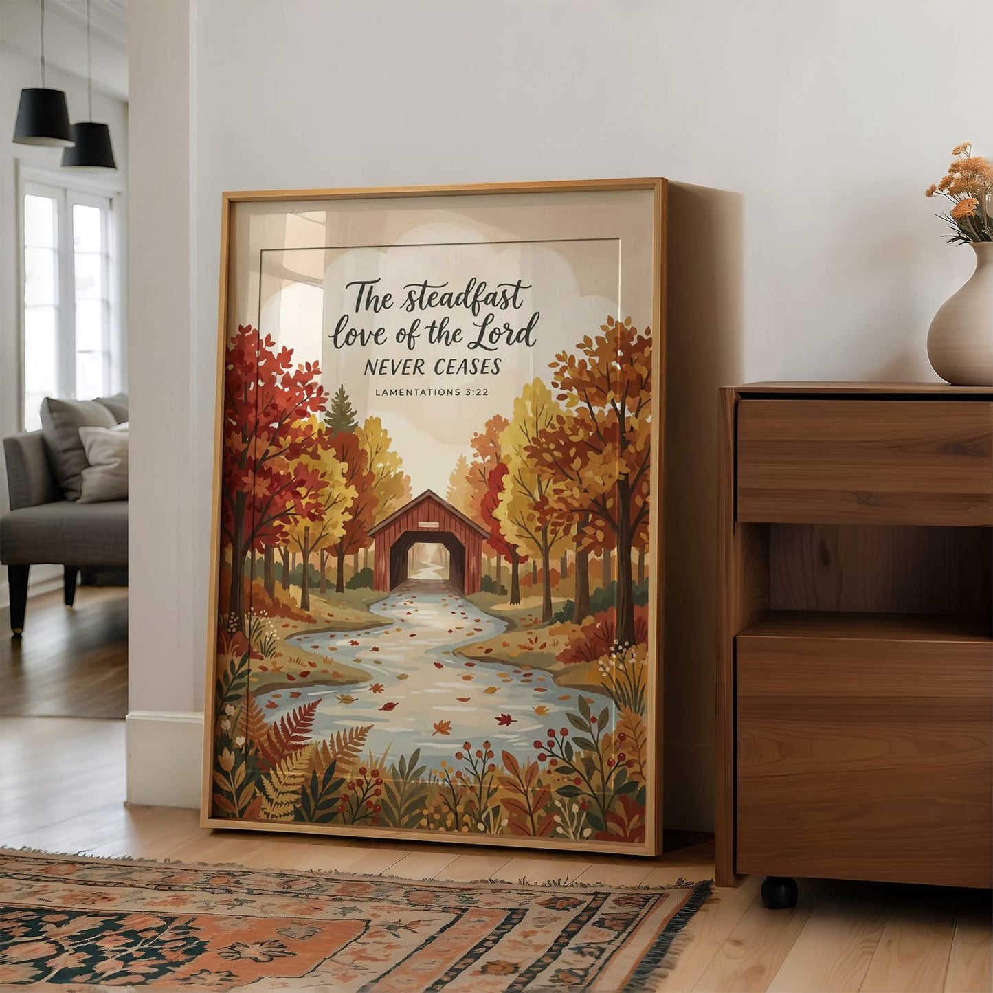 The Steadfast Love of the Lord: Covered Bridge Autumn Stream