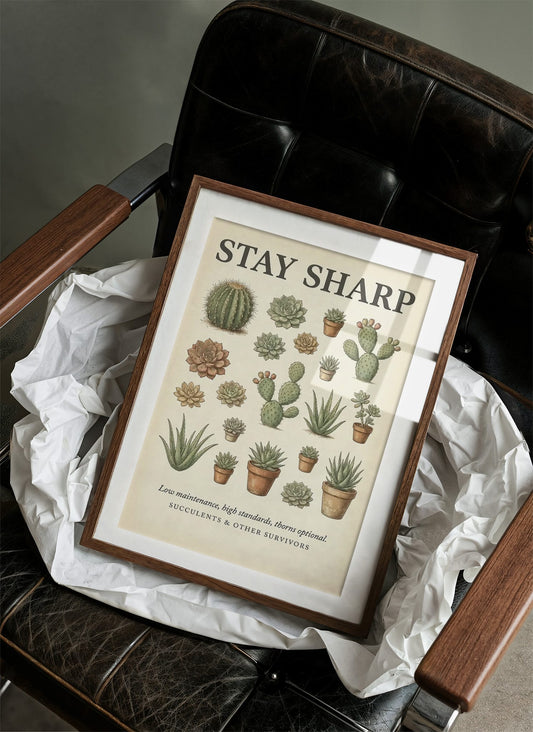 Stay Sharp: Vintage Succulent & Cactus Chart