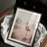 Flamingo in Rose-Tinted Water