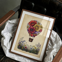 Floral Balloon Over Wildflowers