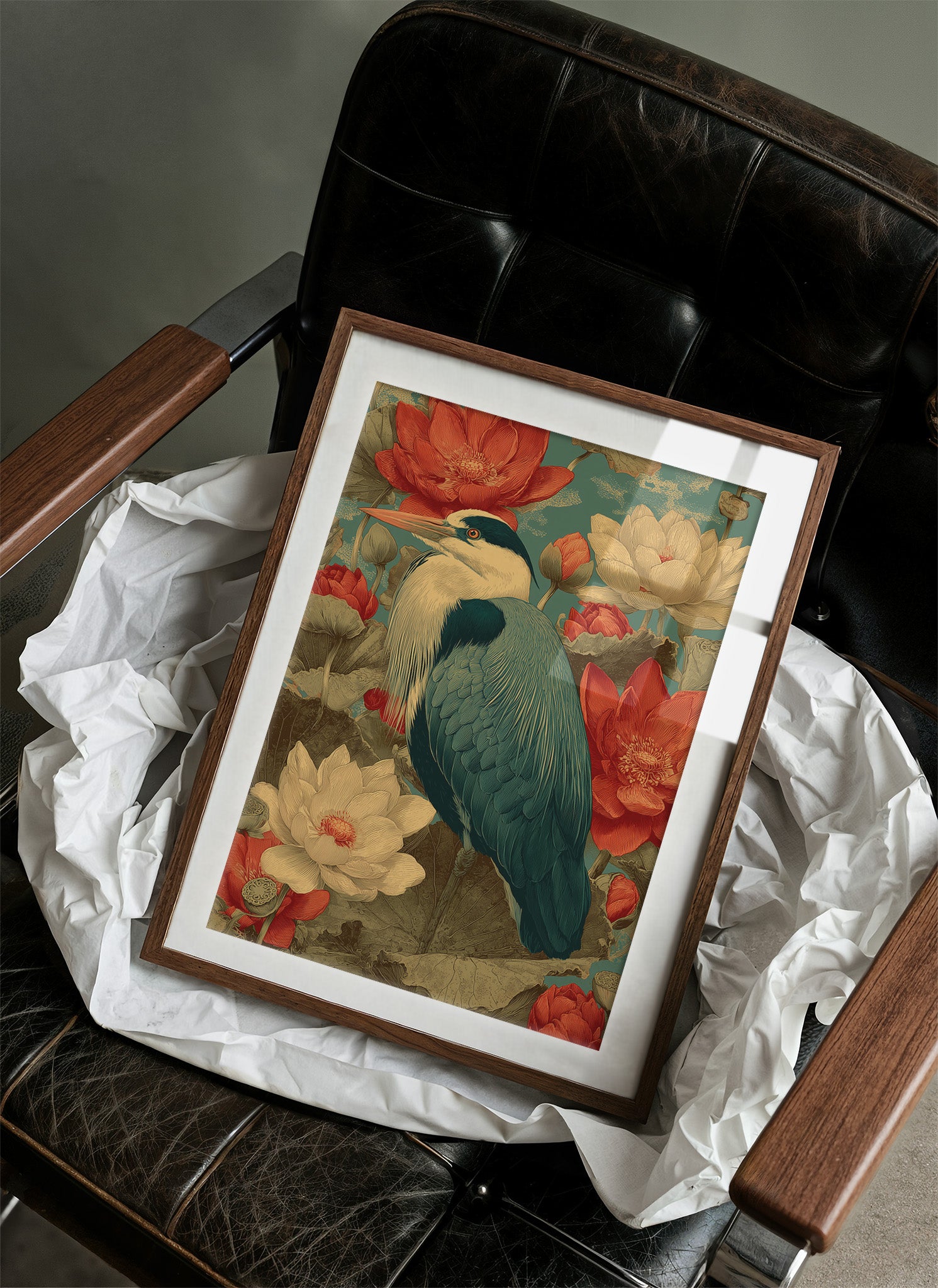 Heron Among the Lotus