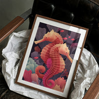 Seahorses Entwined in Coral