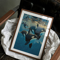 Orca Pod Below the Surface