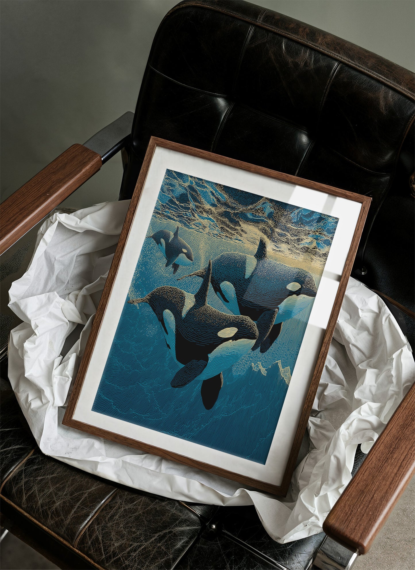 Orca Pod Below the Surface