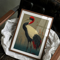 Crane in the Marsh Reeds