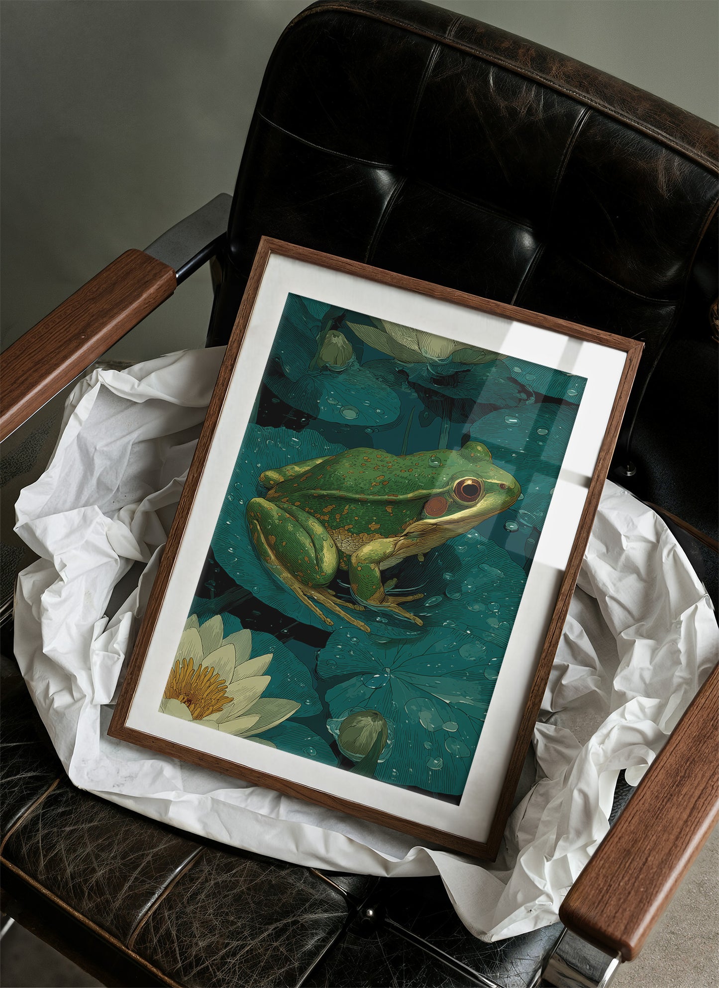 Frog Among the Lily Pads