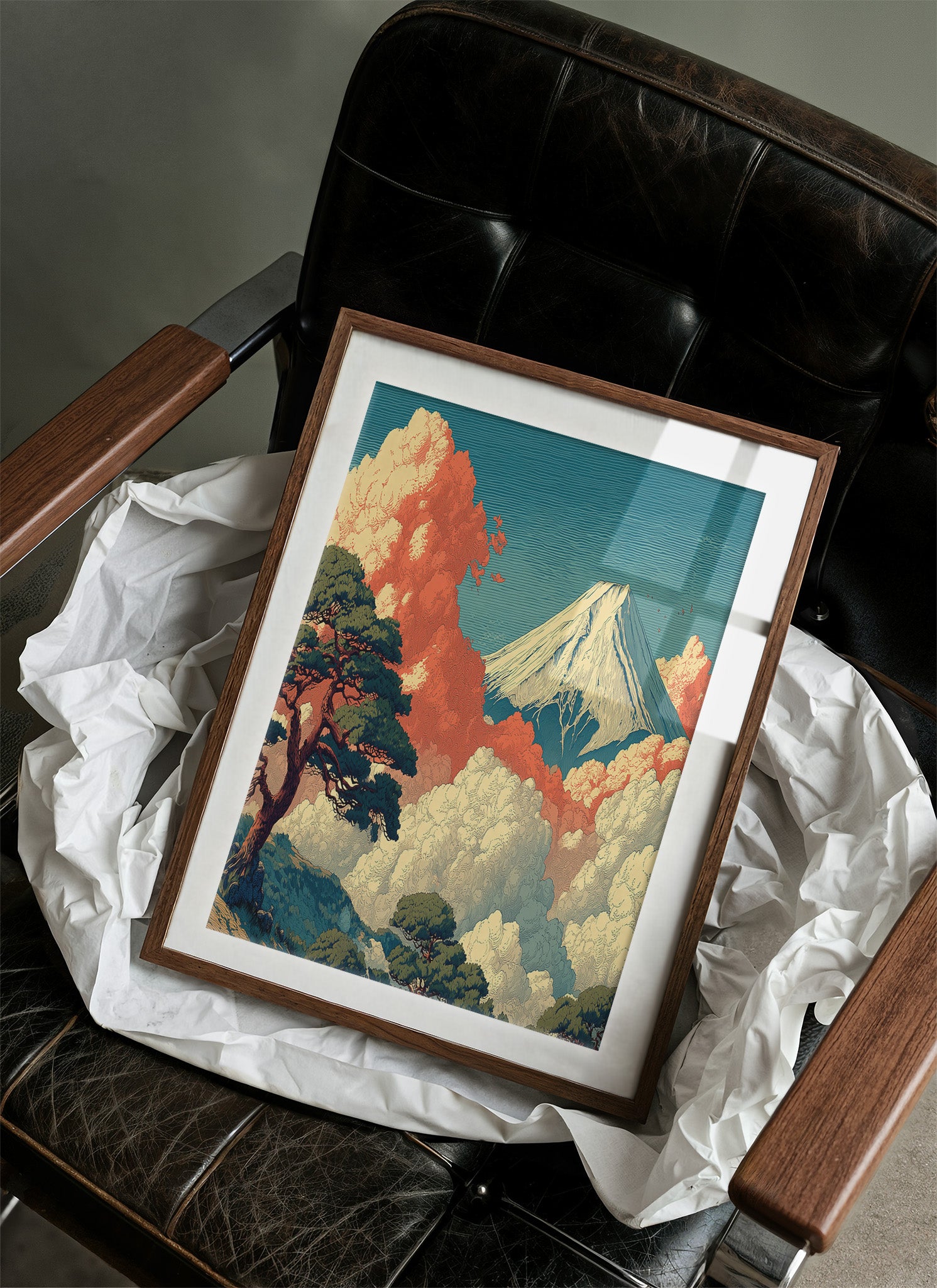 Fuji Above the Coral Clouds