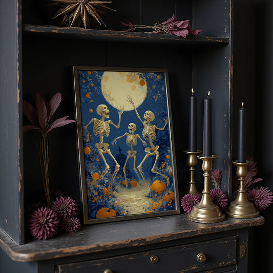 Skeletons Dance Beneath the Harvest Moon
