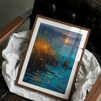 Fireflies on the Lily Pond