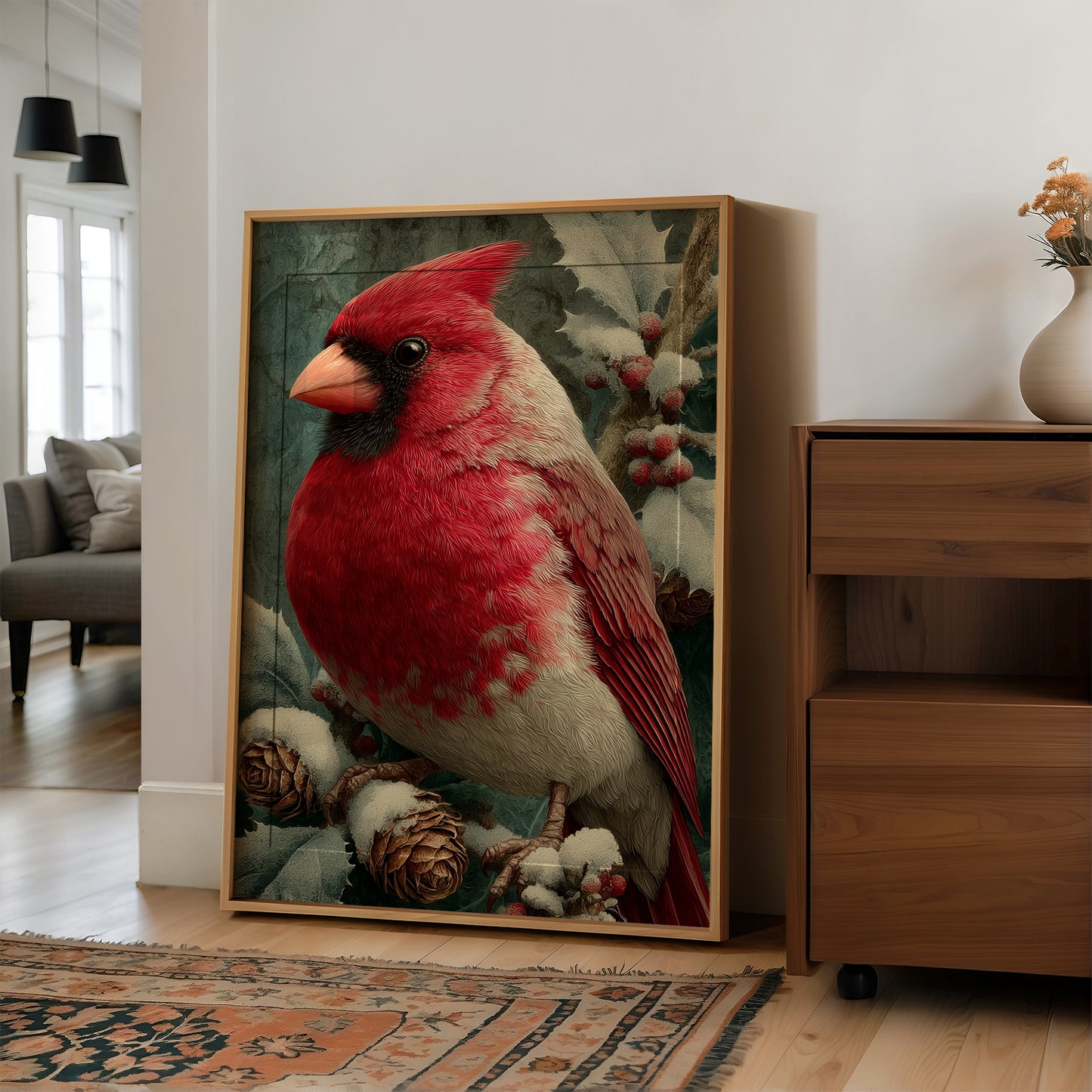 Cardinal Among the Holly