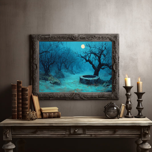 The Old Well by Moonlight