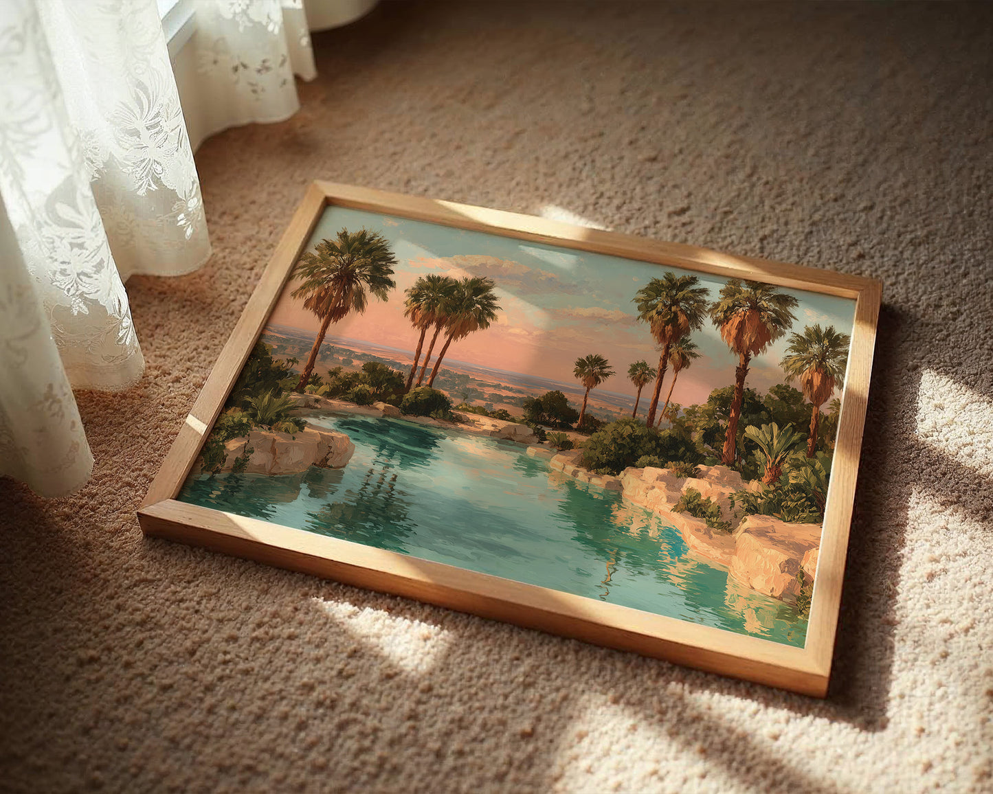 Desert Oasis at Sunset