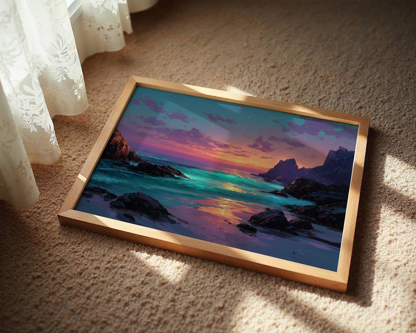 Neon Dusk on the Shore