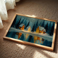 Cabins by the Winter Lake