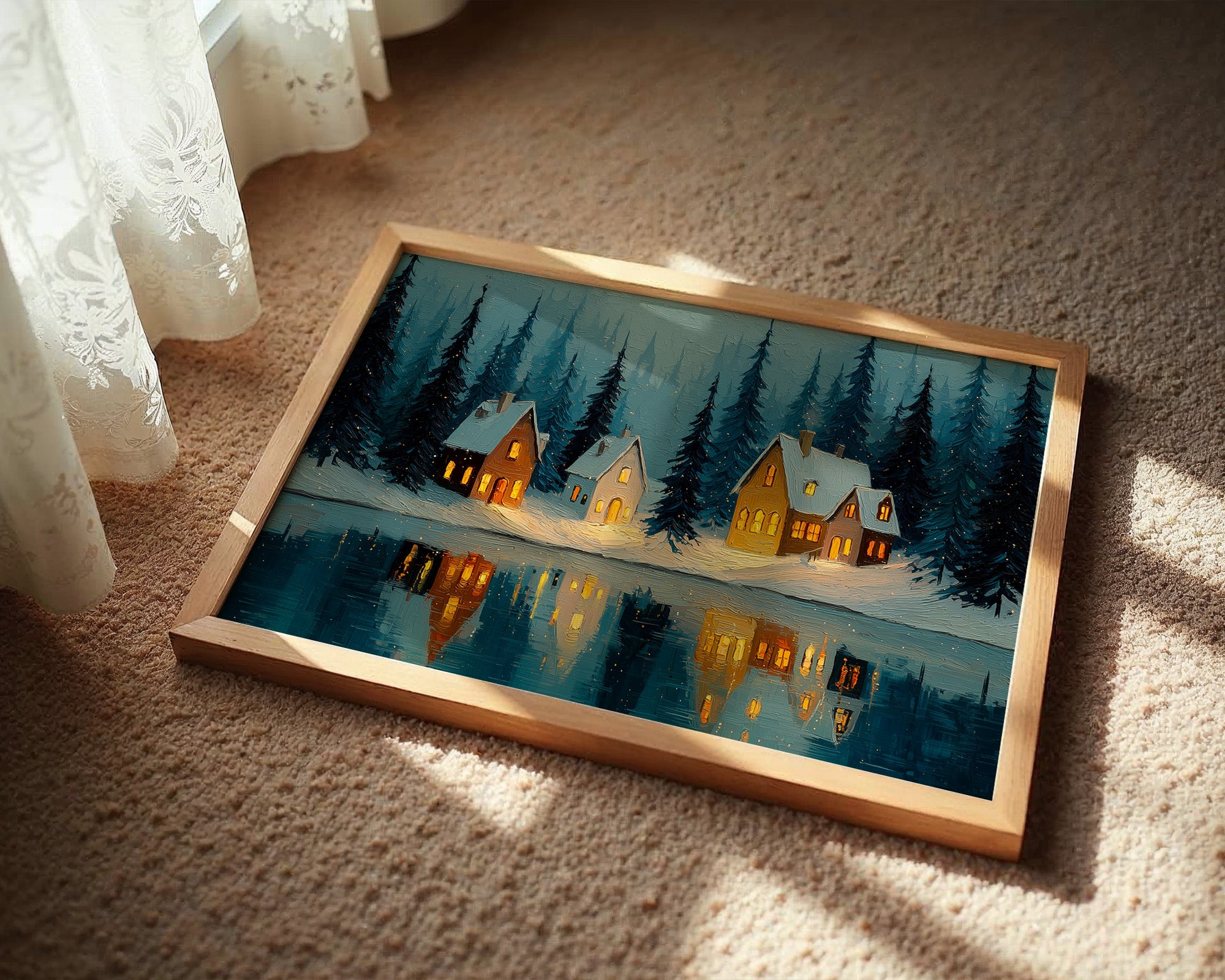 Cabins by the Winter Lake