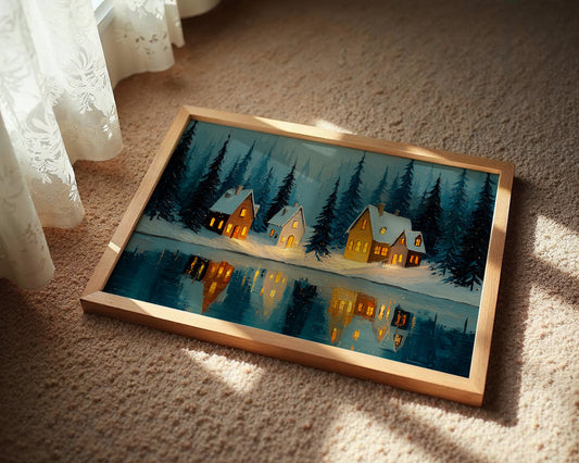Cabins by the Winter Lake