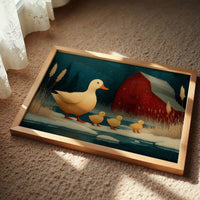 Duckling Parade at Dusk