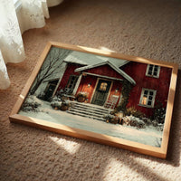 Snow on the Farmhouse Steps