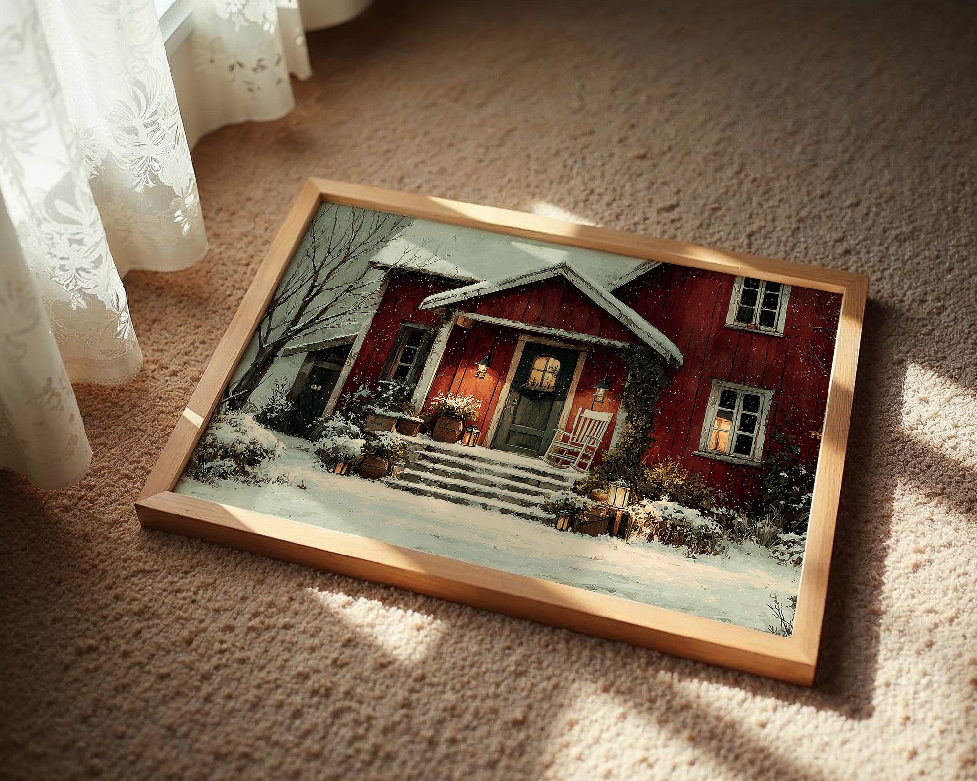 Snow on the Farmhouse Steps