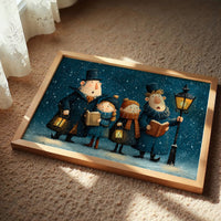 The Carolers Sing By Lamplight
