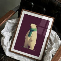 Polar Bear in Green Scarf